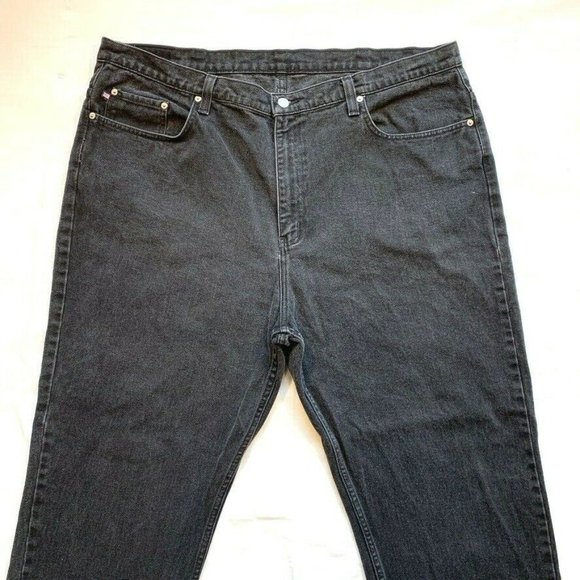Vintage Polo Ralph Lauren RL Jean Big Jeans Mens 42x30 Banner Relaxed Black NEW - Picture 3 of 12